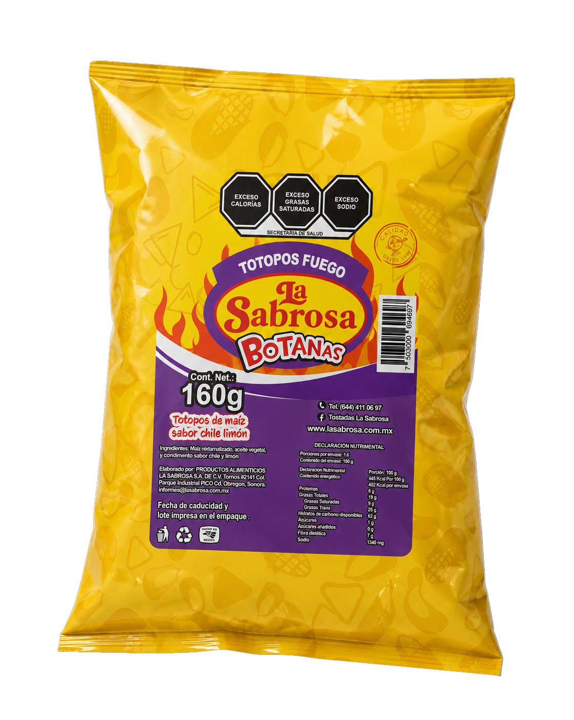 Totopos sabor fuego La Sabrosa