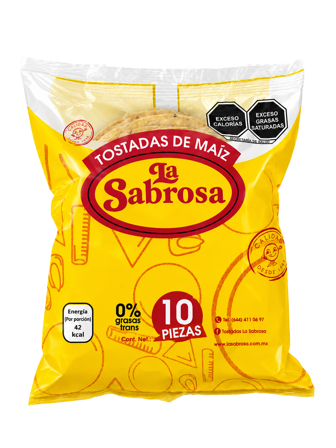 Tostadas de maíz de 10 piezas La Sabrosa