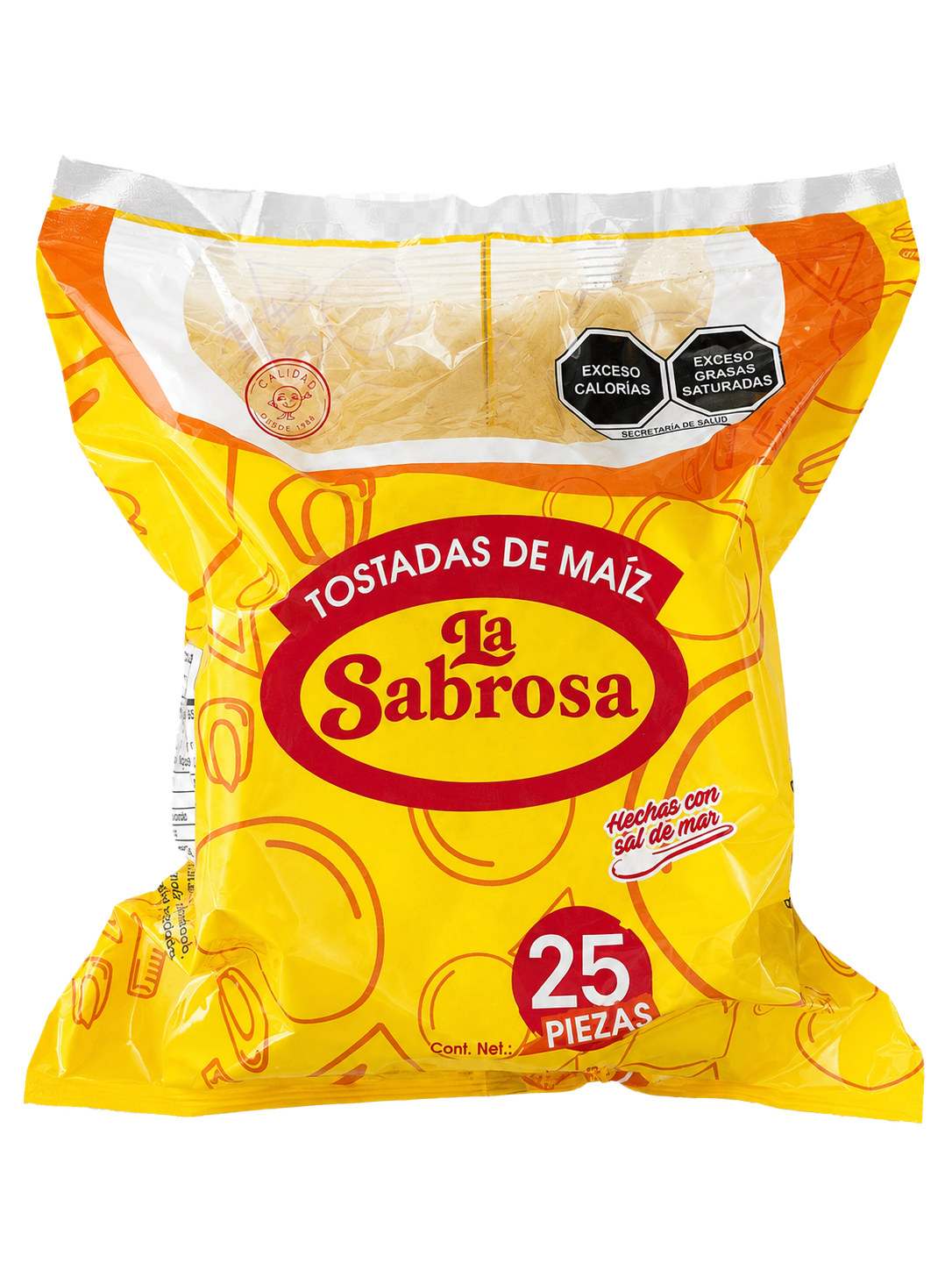 Tostadas de maíz de 25 piezas La Sabrosa